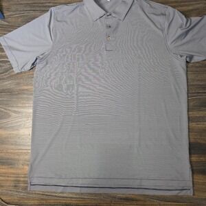 Peter Millar Shirt Mens 2XL Blue Striped Polo Golf Performance Summer Comfort